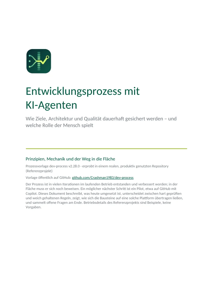 Titelseite des Artikels Entwicklungsprozess mit KI-Agenten